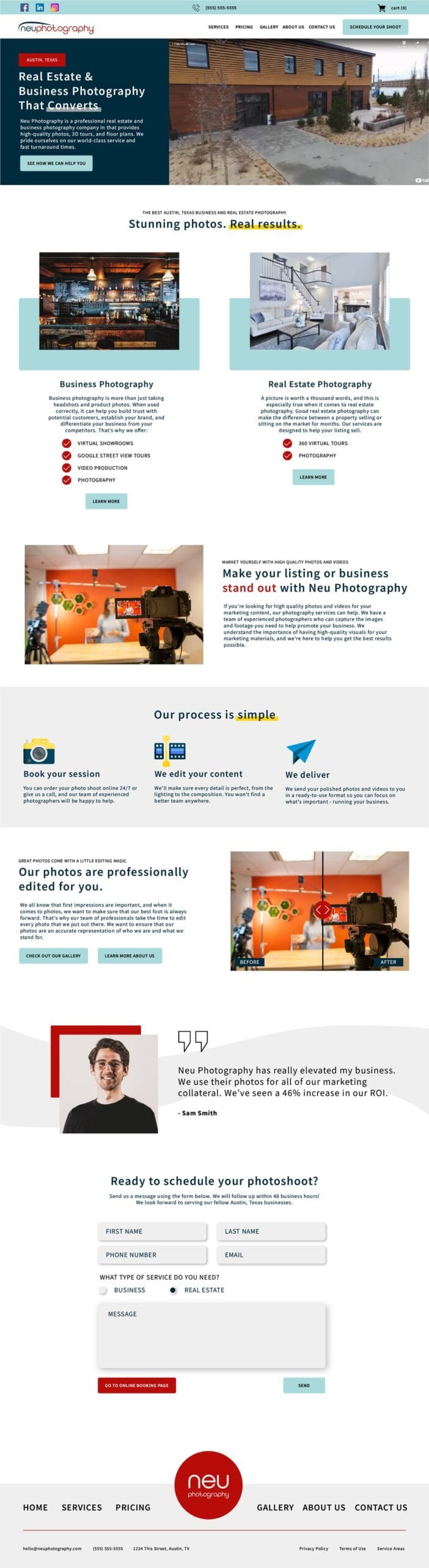Neu Photography Web Design