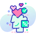 A cartoon character with a heart on his head, perfect for social media campaigns.