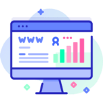 A computer screen displaying a visually appealing website design, customized for effective branding and optimized for social media engagement.