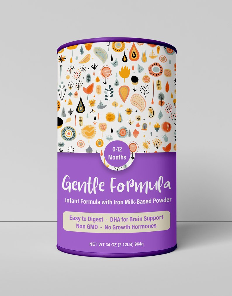 Gentle Formula Baby Formula Packaging Mockup