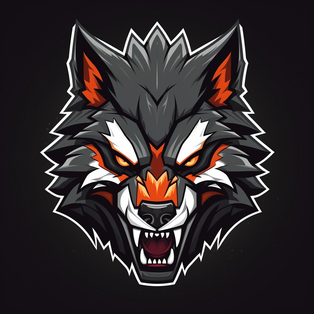 Black and Red Wolf Digital Illustration