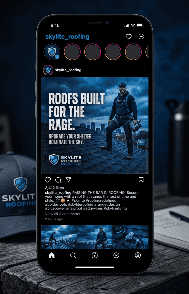 Skylite Roofing Custom Social Media Post Design