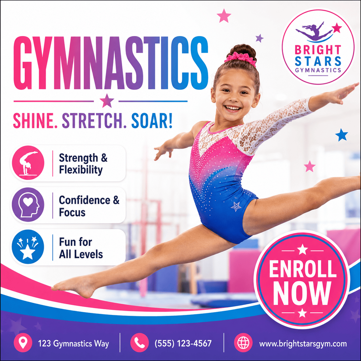 Bright Stars Dance Social Media Design
