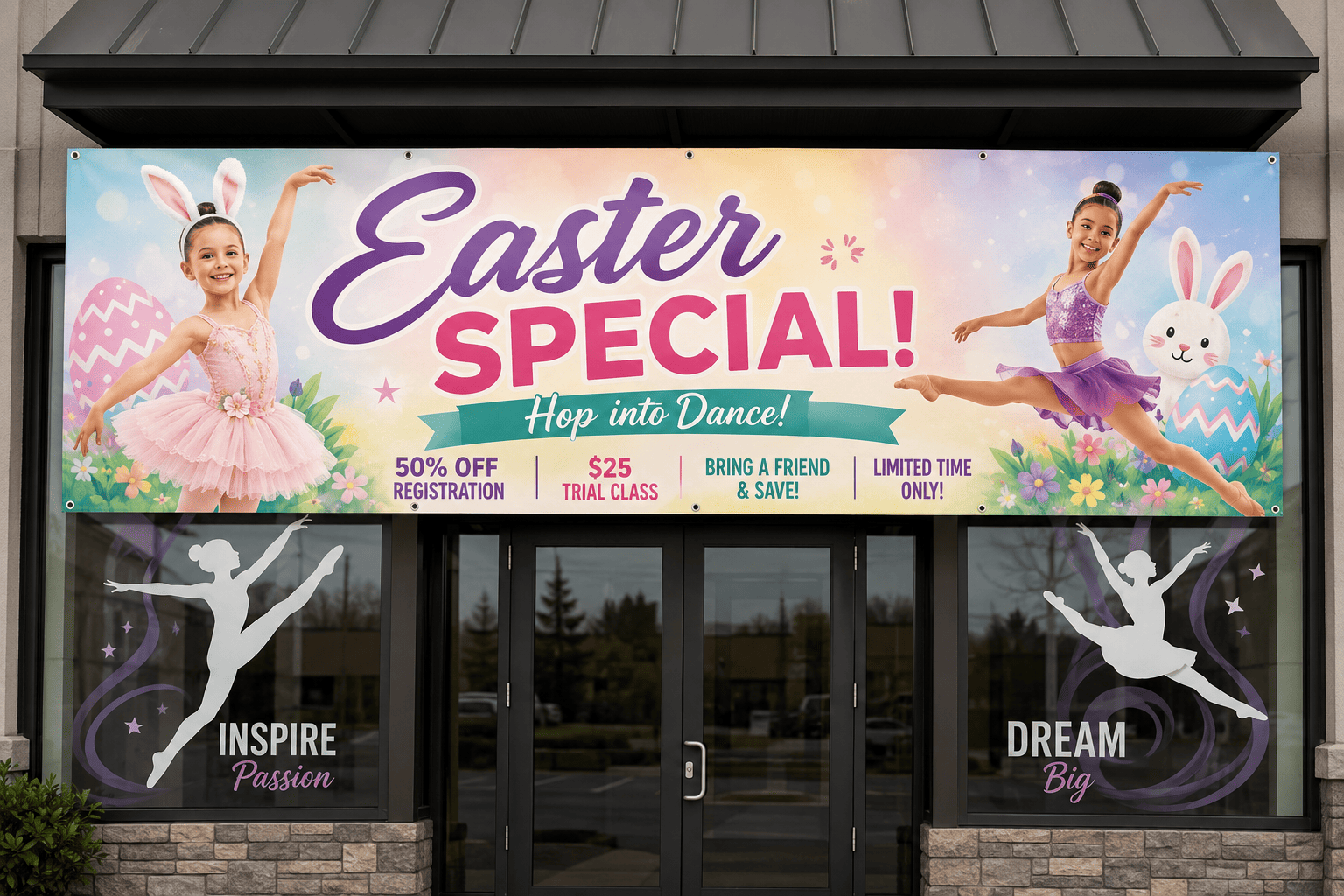 Dance Studio Easter Event Banner