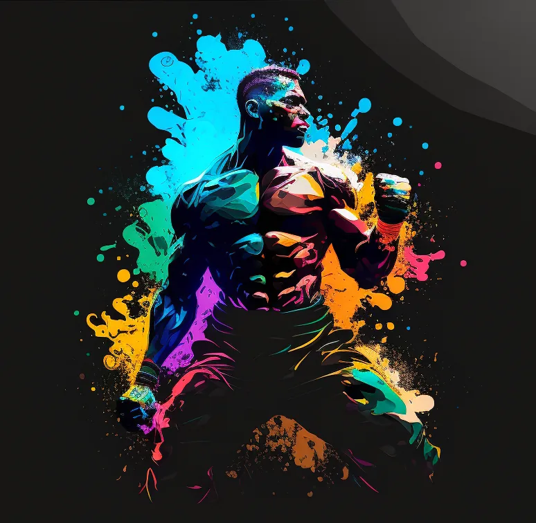 Abstract Paint Splatter Boxer Digital Illustration