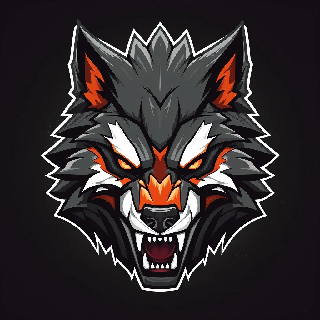 Black and Red Wolf Digital Illustration