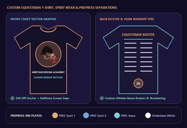 Custom Equestrian T-Shirt, Team Hoodie & Screen Print Separations