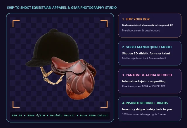Ship-to-Shoot Equestrian Apparel & Equipment Photography Studio