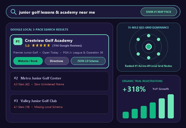 Junior Golf Google Local 3-Pack #1 Ranking & SEO Analytics