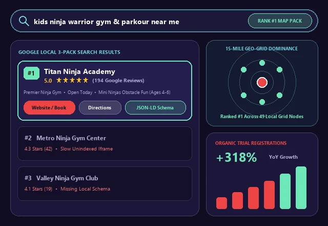 Ninja Gym Google Local 3-Pack #1 Ranking & SEO Analytics