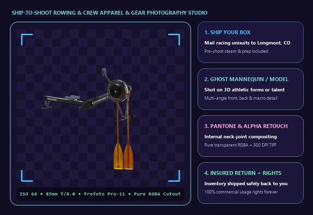 Ship-to-Shoot Rowing & Crew Apparel & Equipment Photography Studio