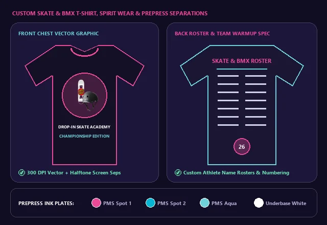 Custom Skate & BMX T-Shirt, Team Hoodie & Screen Print Separations