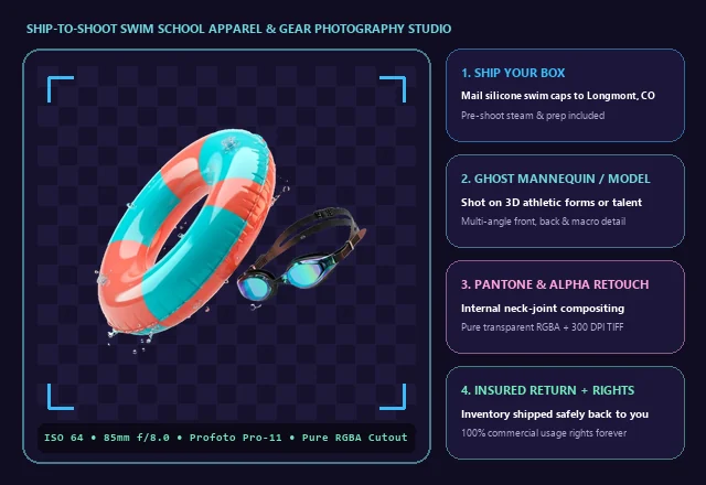 Ship-to-Shoot Swim School Apparel & Equipment Photography Studio