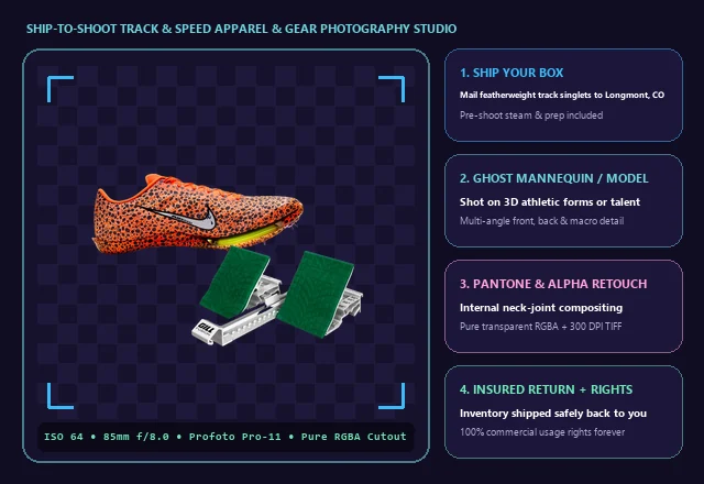 Ship-to-Shoot Track & Speed Apparel & Equipment Photography Studio