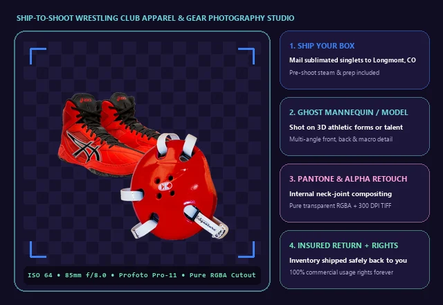 Ship-to-Shoot Wrestling Club Apparel & Equipment Photography Studio