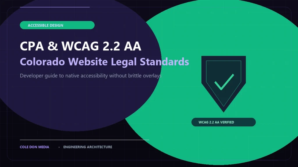 Colorado Privacy Act (CPA) & WCAG 2.2 Compliance: A Developer’s Guide to Legal Website Standards